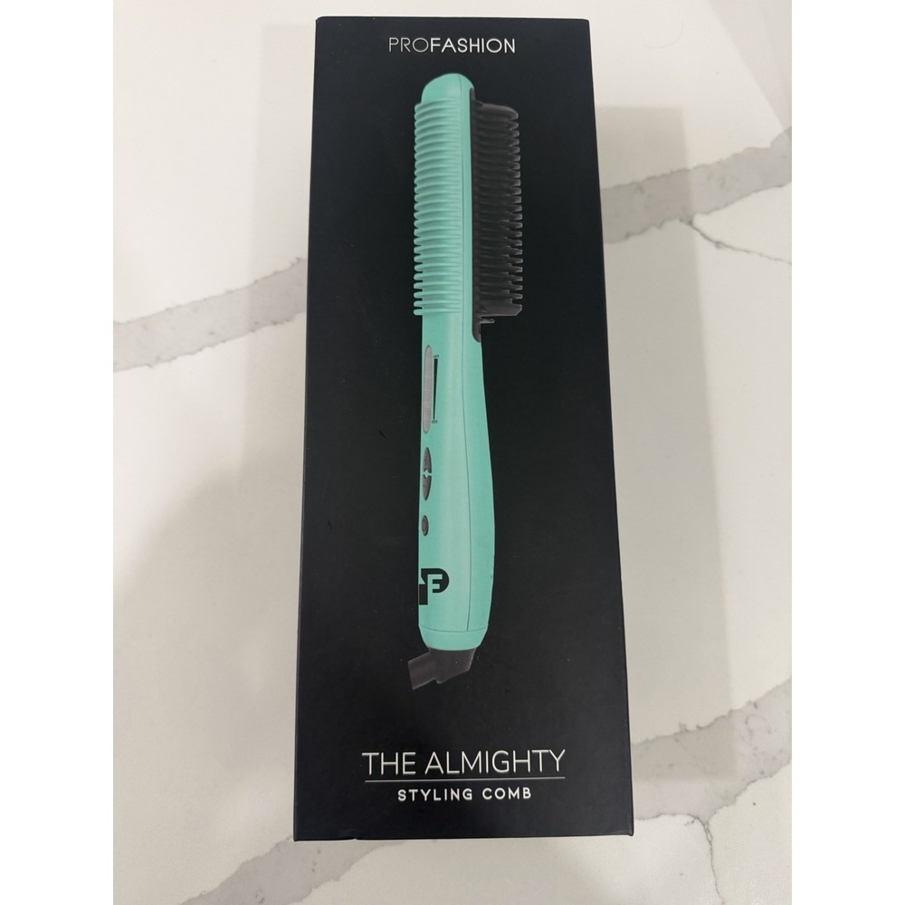 PROFASHION The Almighty Hair Straightener Comb Ceramic, 6 Heat, Blue/Black NEW